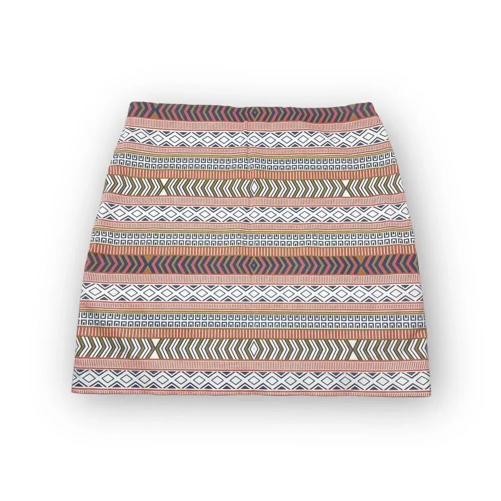Francesca’s Quinn Geometric Studded Mini Skirt Women’s Size Large Orange Cream